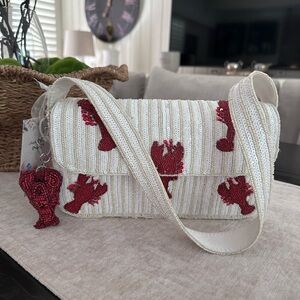 🦞Viral Lobster Beaded Shoulder Bag Summer Coastal ~ Summer Beach Statement ~ NWT